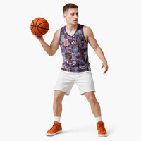 Manuia le Kerisimasi American Samoa Basketball Jersey Pacific Patchwork Xmas Vibes - Polynesian Pride
