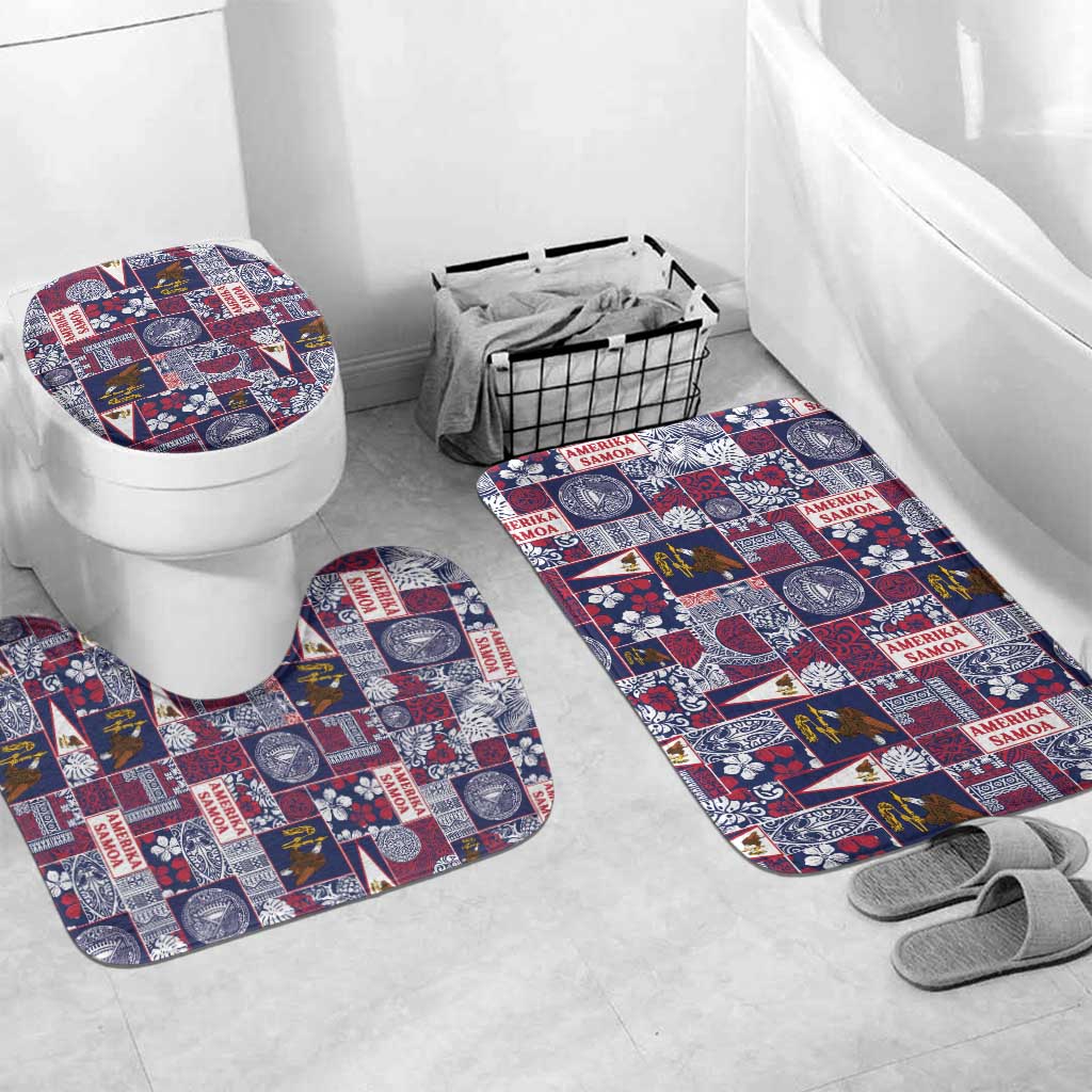Manuia le Kerisimasi American Samoa Bathroom Set Pacific Patchwork Xmas Vibes - Polynesian Pride