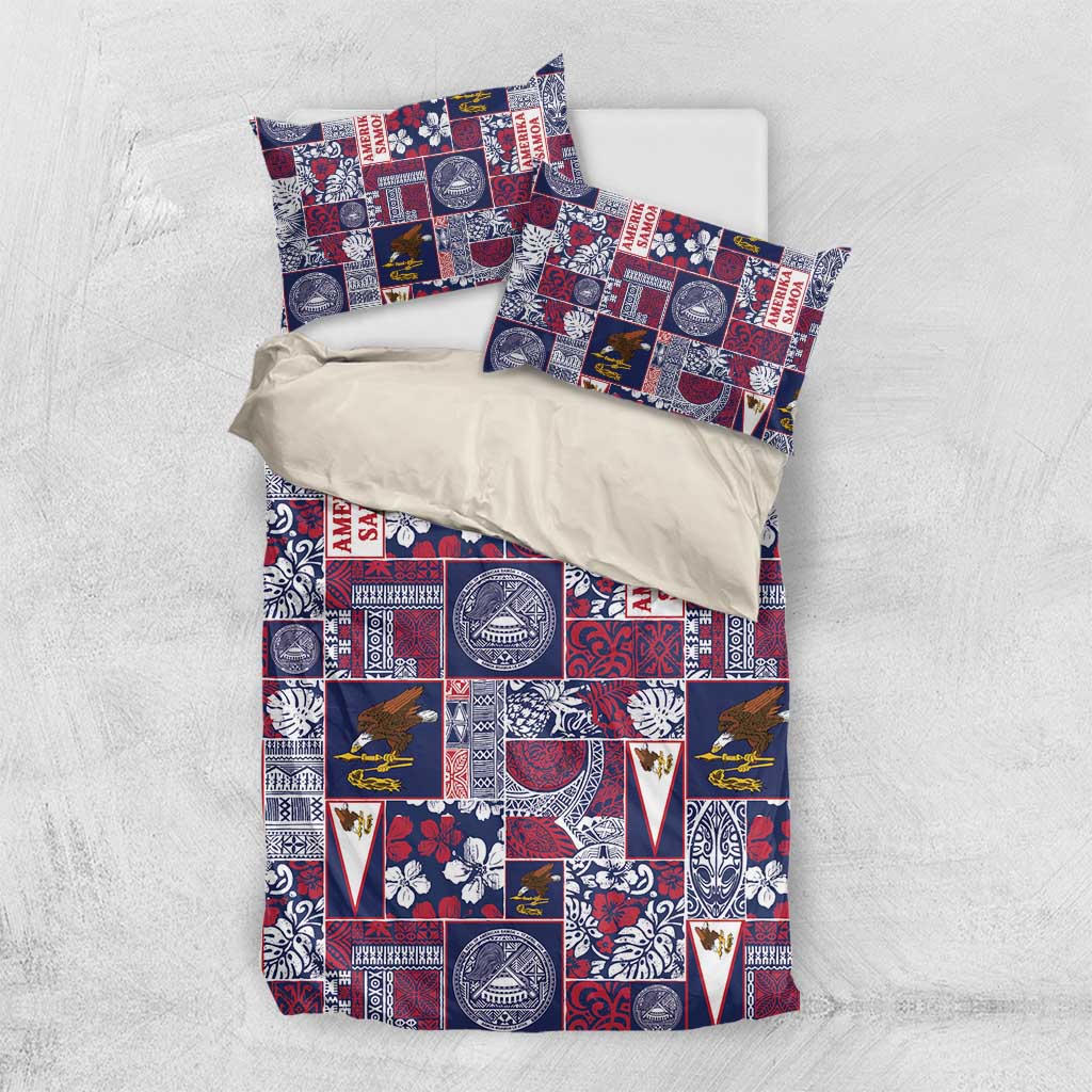 Manuia le Kerisimasi American Samoa Bedding Set Pacific Patchwork Xmas Vibes LT9 US Twin 172cm x 218cm Blue - Polynesian Pride