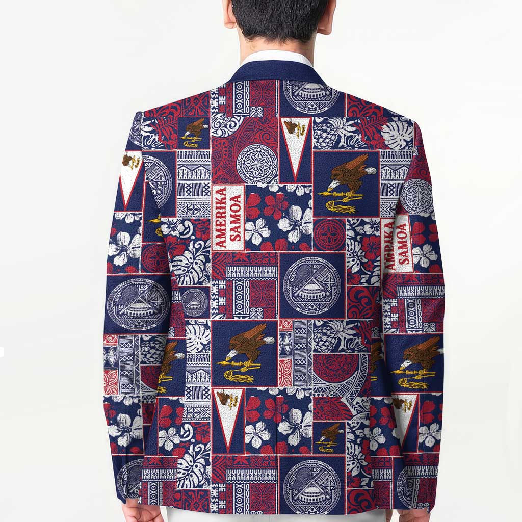 Manuia le Kerisimasi American Samoa Blazer Pacific Patchwork Xmas Vibes - Polynesian Pride
