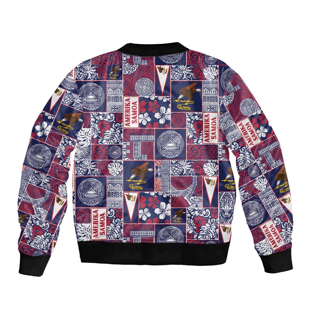 Manuia le Kerisimasi American Samoa Bomber Jacket Pacific Patchwork Xmas Vibes LT9 - Polynesian Pride