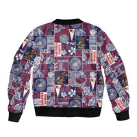 Manuia le Kerisimasi American Samoa Bomber Jacket Pacific Patchwork Xmas Vibes LT9 - Polynesian Pride