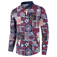 Manuia le Kerisimasi American Samoa Button Sweatshirt Pacific Patchwork Xmas Vibes LT9 - Polynesian Pride