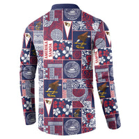 Manuia le Kerisimasi American Samoa Button Sweatshirt Pacific Patchwork Xmas Vibes LT9 - Polynesian Pride