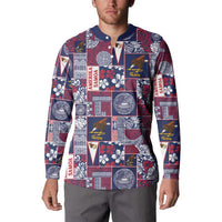 Manuia le Kerisimasi American Samoa Button Sweatshirt Pacific Patchwork Xmas Vibes LT9 - Polynesian Pride