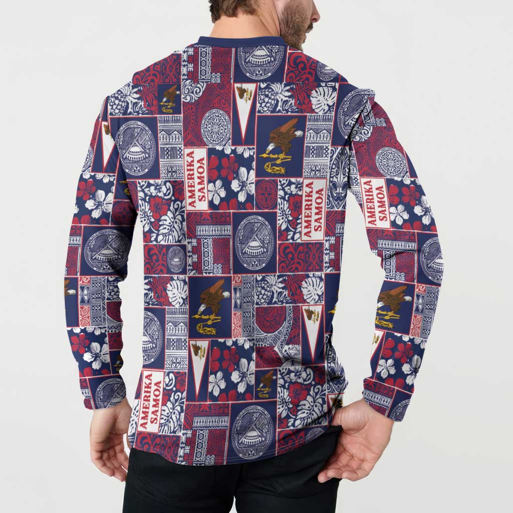 Manuia le Kerisimasi American Samoa Button Sweatshirt Pacific Patchwork Xmas Vibes LT9 - Polynesian Pride