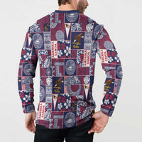 Manuia le Kerisimasi American Samoa Button Sweatshirt Pacific Patchwork Xmas Vibes LT9 - Polynesian Pride