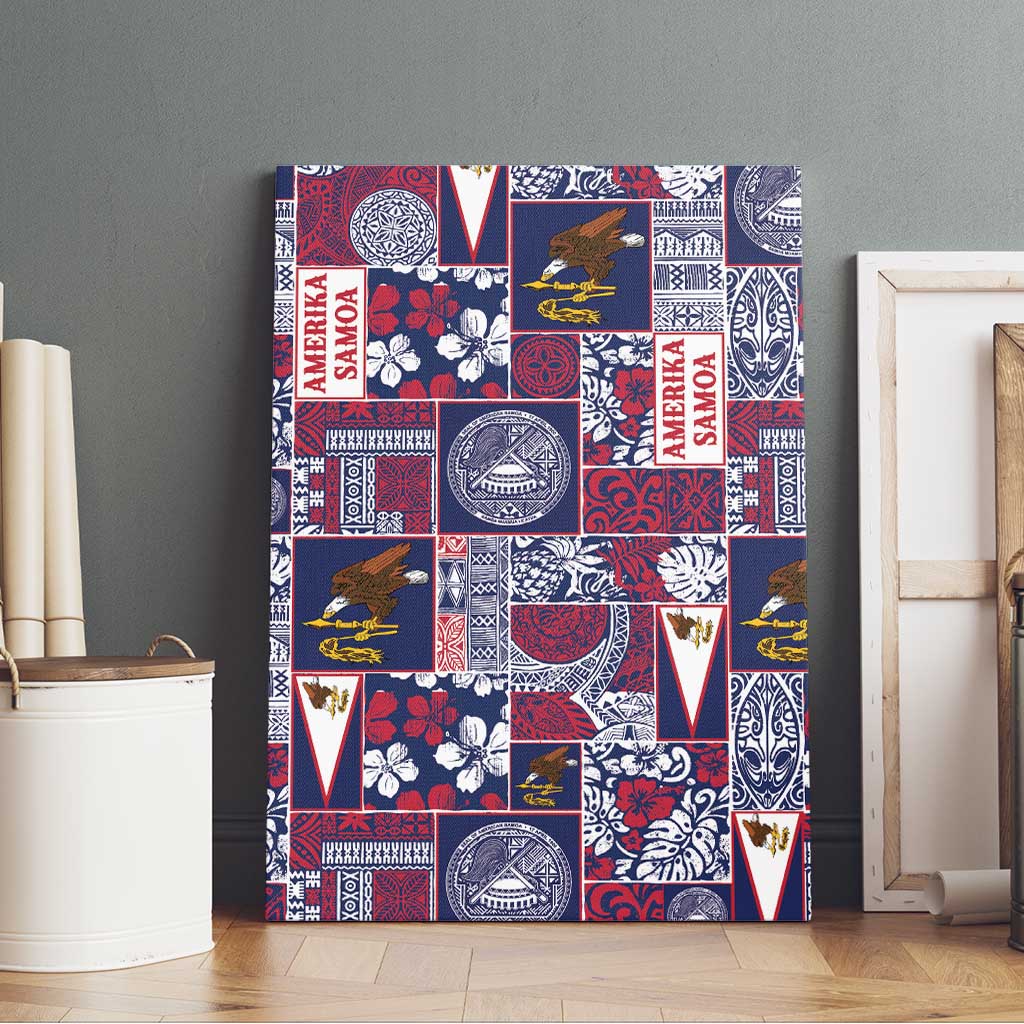 Manuia le Kerisimasi American Samoa Canvas Wall Art Pacific Patchwork Xmas Vibes - Polynesian Pride
