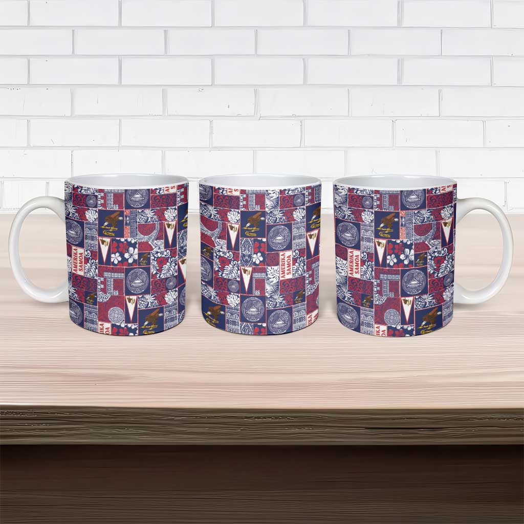 Manuia le Kerisimasi American Samoa Ceramic Mug Pacific Patchwork Xmas Vibes - Polynesian Pride