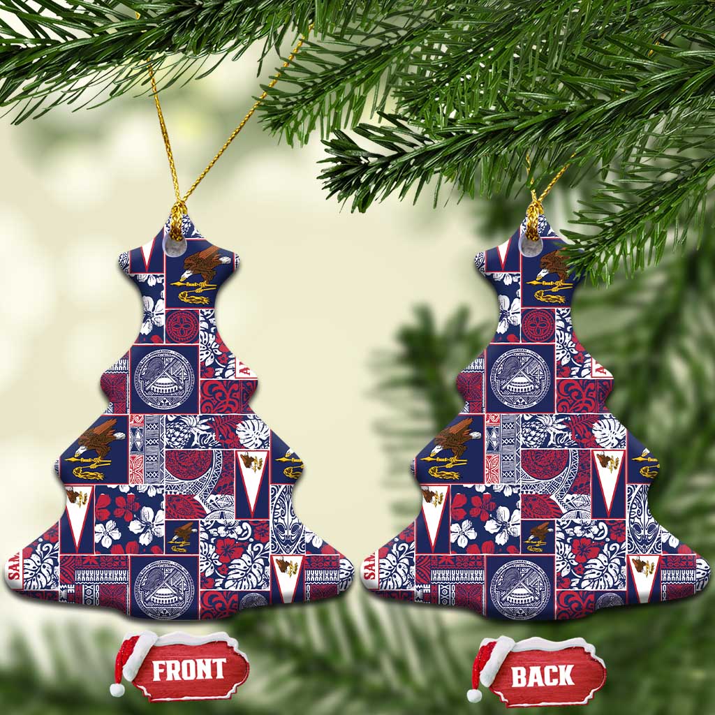Manuia le Kerisimasi American Samoa Ceramic Ornament Pacific Patchwork Xmas Vibes - Polynesian Pride