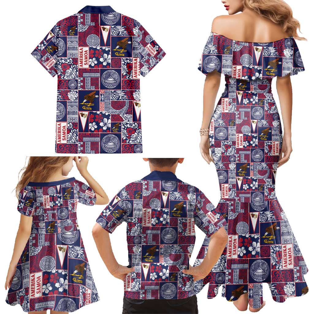Manuia le Kerisimasi American Samoa Family Matching Mermaid Dress and Hawaiian Shirt Pacific Patchwork Xmas Vibes - Polynesian Pride