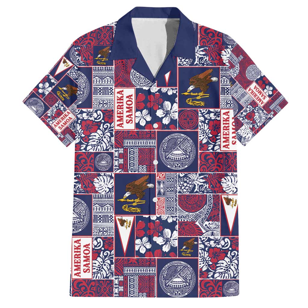 Manuia le Kerisimasi American Samoa Family Matching Off Shoulder Maxi Dress and Hawaiian Shirt Pacific Patchwork Xmas Vibes - Polynesian Pride