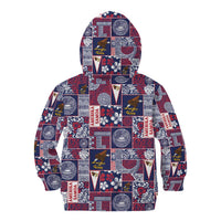 Manuia le Kerisimasi American Samoa Kid Hoodie Pacific Patchwork Xmas Vibes - Polynesian Pride