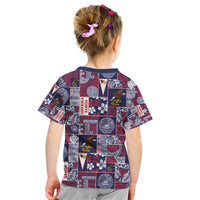 Manuia le Kerisimasi American Samoa Kid T Shirt Pacific Patchwork Xmas Vibes - Polynesian Pride
