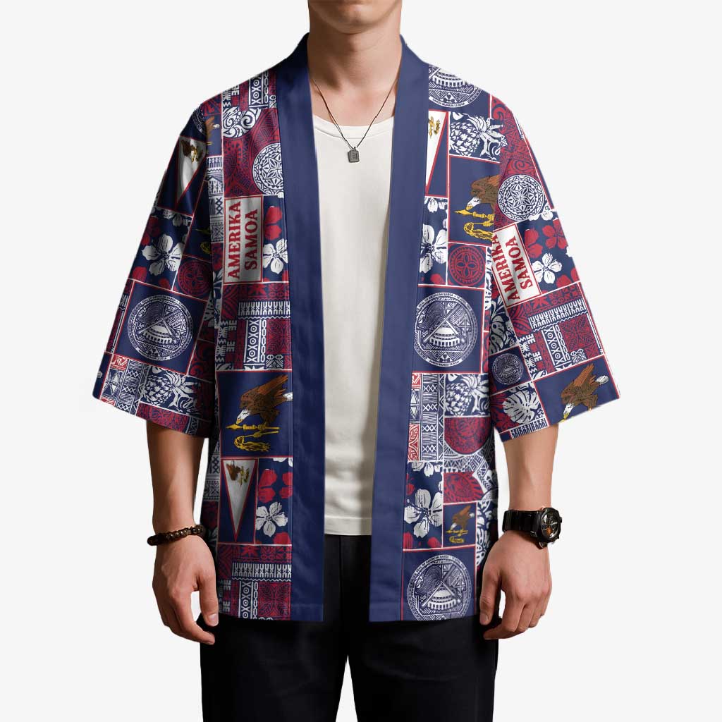 Manuia le Kerisimasi American Samoa Kimono Pacific Patchwork Xmas Vibes - Polynesian Pride