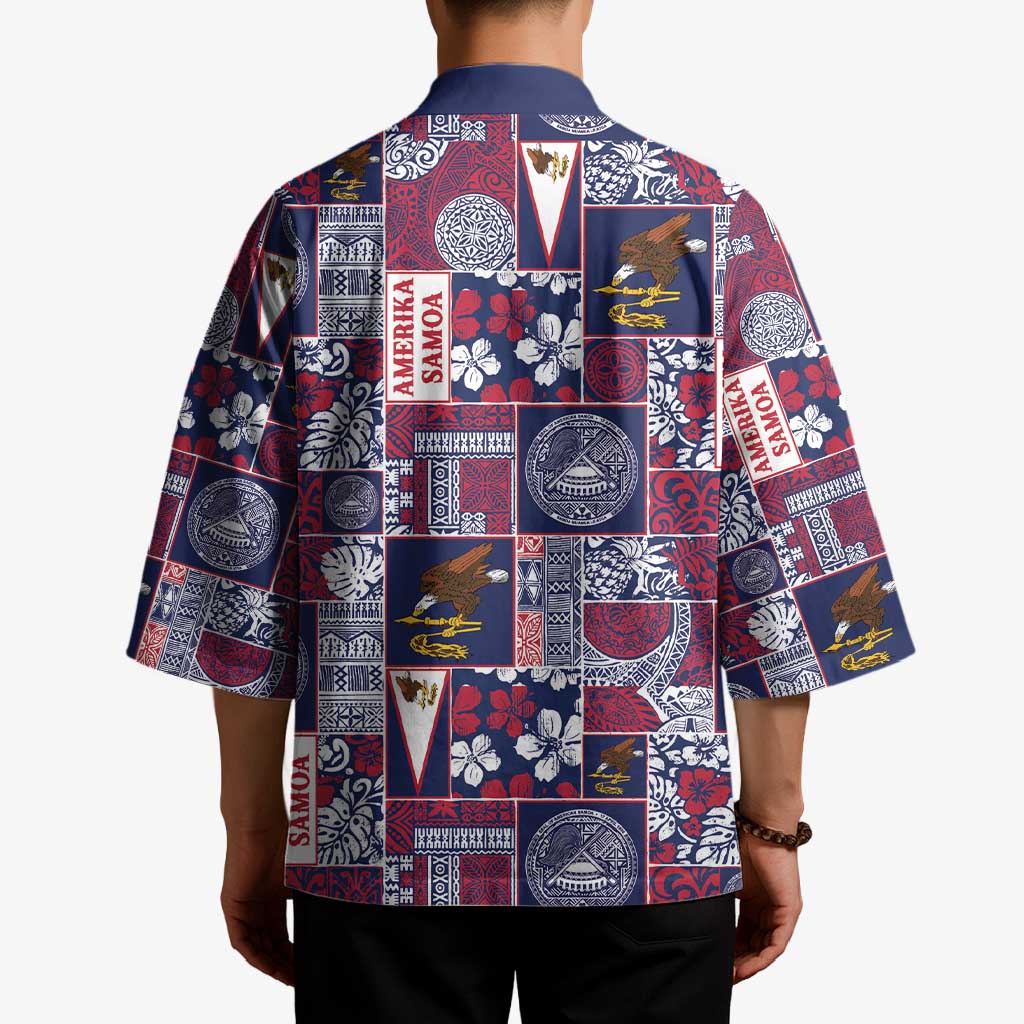 Manuia le Kerisimasi American Samoa Kimono Pacific Patchwork Xmas Vibes - Polynesian Pride