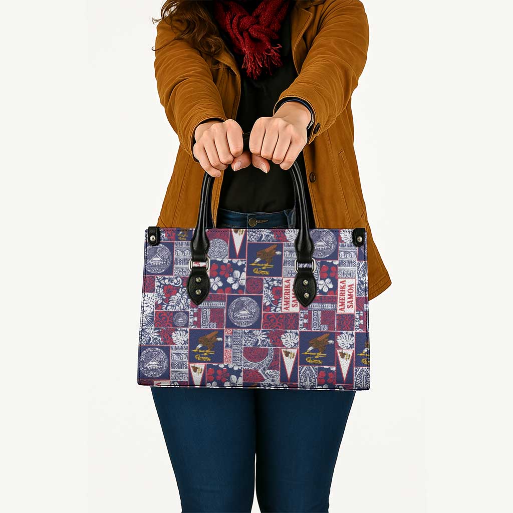 Manuia le Kerisimasi American Samoa Leather Bag Pacific Patchwork Xmas Vibes - Polynesian Pride