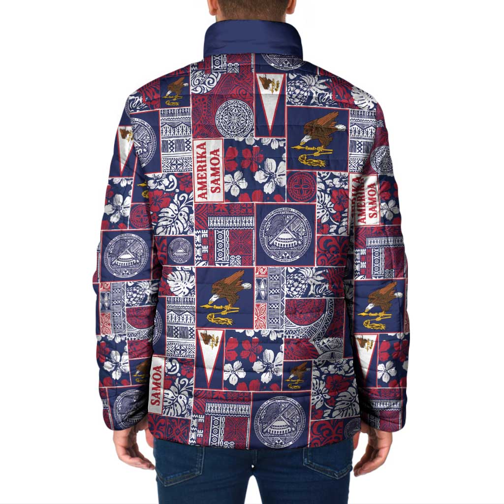 Manuia le Kerisimasi American Samoa Padded Jacket Pacific Patchwork Xmas Vibes LT9 - Polynesian Pride