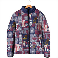 Manuia le Kerisimasi American Samoa Padded Jacket Pacific Patchwork Xmas Vibes LT9 - Polynesian Pride