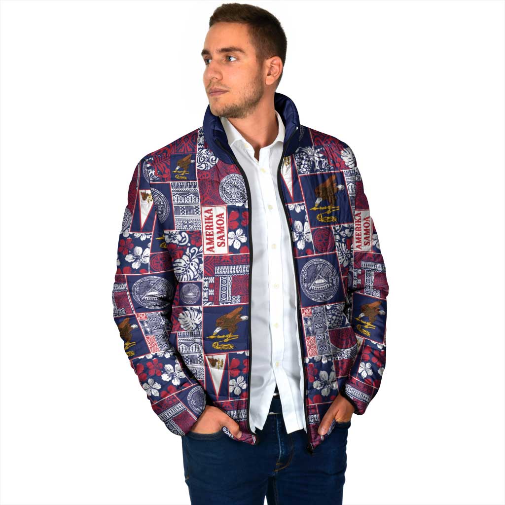 Manuia le Kerisimasi American Samoa Padded Jacket Pacific Patchwork Xmas Vibes LT9 - Polynesian Pride