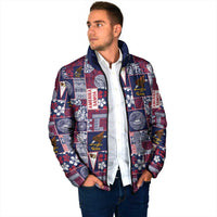 Manuia le Kerisimasi American Samoa Padded Jacket Pacific Patchwork Xmas Vibes LT9 - Polynesian Pride
