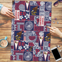 Manuia le Kerisimasi American Samoa Puzzle Pacific Patchwork Xmas Vibes LT9 Blue - Polynesian Pride