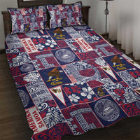 Manuia le Kerisimasi American Samoa Quilt Bed Set Pacific Patchwork Xmas Vibes LT9 Blue - Polynesian Pride