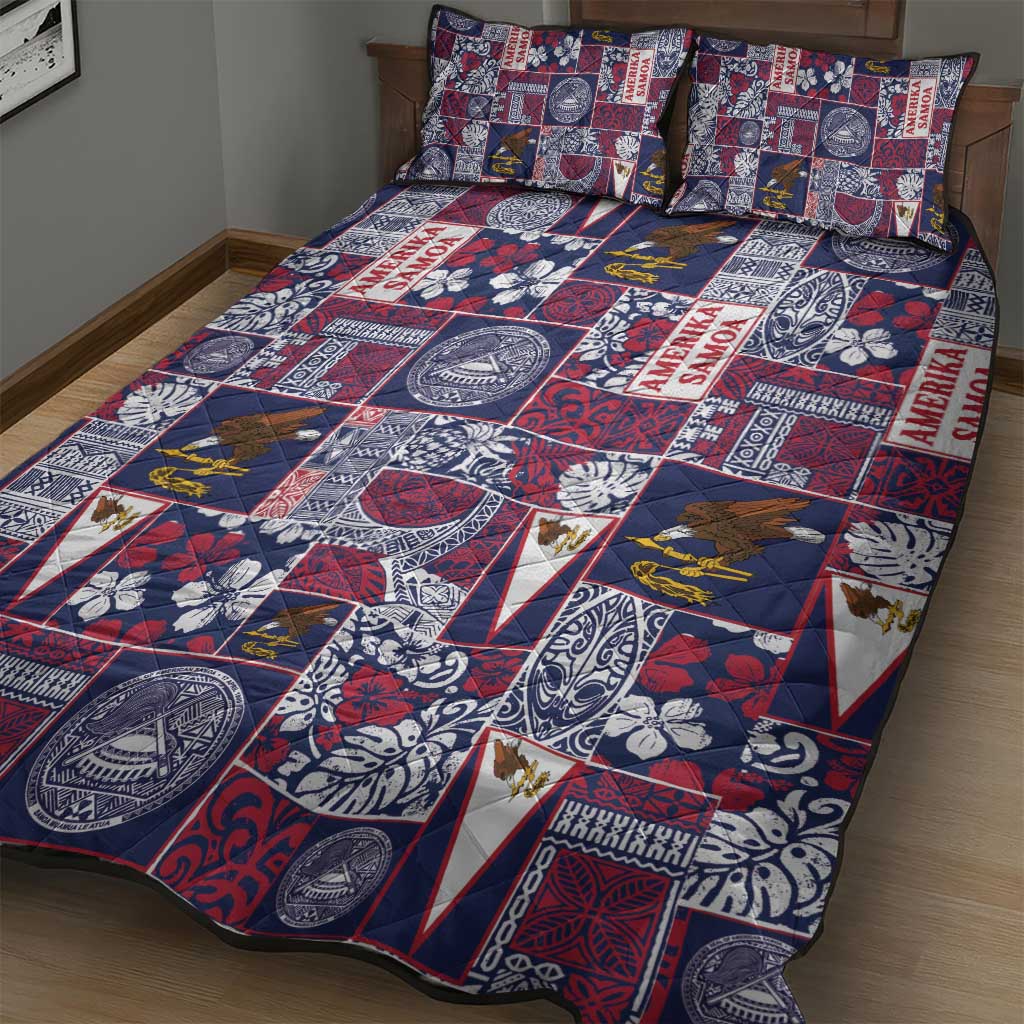 Manuia le Kerisimasi American Samoa Quilt Bed Set Pacific Patchwork Xmas Vibes LT9 - Polynesian Pride