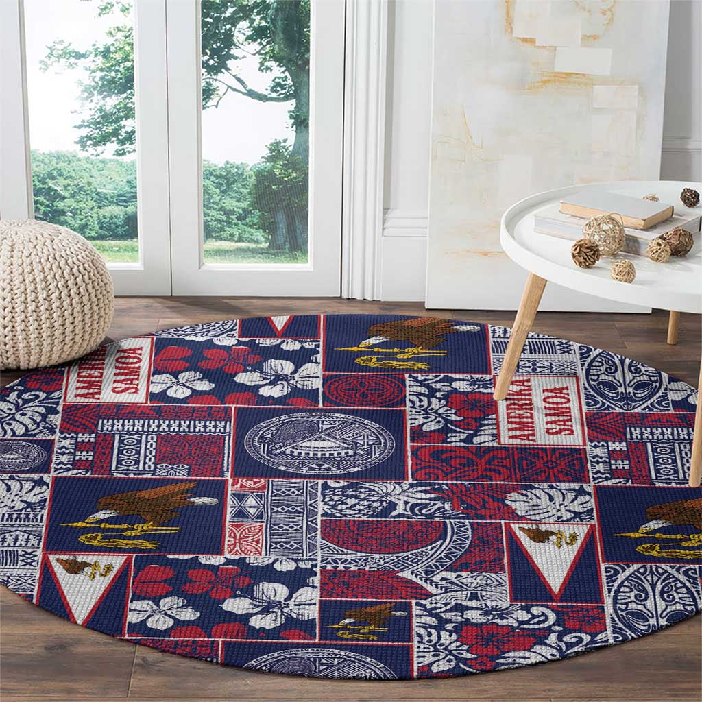 Manuia le Kerisimasi American Samoa Round Carpet Pacific Patchwork Xmas Vibes LT9 - Polynesian Pride