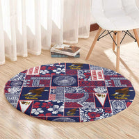 Manuia le Kerisimasi American Samoa Round Carpet Pacific Patchwork Xmas Vibes LT9 - Polynesian Pride
