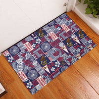 Manuia le Kerisimasi American Samoa Rubber Doormat Pacific Patchwork Xmas Vibes LT9 - Polynesian Pride