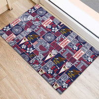 Manuia le Kerisimasi American Samoa Rubber Doormat Pacific Patchwork Xmas Vibes LT9 - Polynesian Pride