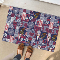 Manuia le Kerisimasi American Samoa Rubber Doormat Pacific Patchwork Xmas Vibes LT9 - Polynesian Pride
