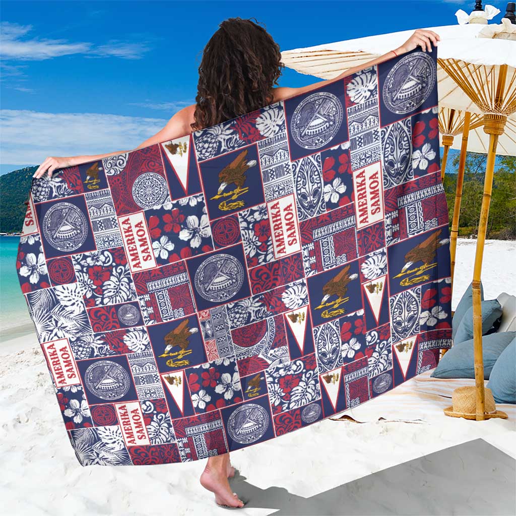 Manuia le Kerisimasi American Samoa Sarong Pacific Patchwork Xmas Vibes LT9 One Size 44 x 66 inches Blue - Polynesian Pride