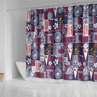 Manuia le Kerisimasi American Samoa Shower Curtain Pacific Patchwork Xmas Vibes - Polynesian Pride