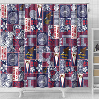 Manuia le Kerisimasi American Samoa Shower Curtain Pacific Patchwork Xmas Vibes - Polynesian Pride
