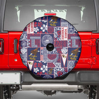 Manuia le Kerisimasi American Samoa Spare Tire Cover Pacific Patchwork Xmas Vibes - Polynesian Pride