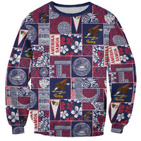 Manuia le Kerisimasi American Samoa Sweatshirt Pacific Patchwork Xmas Vibes LT9 Unisex Blue - Polynesian Pride