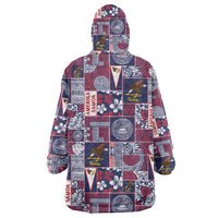Manuia le Kerisimasi American Samoa Wearable Blanket Hoodie Pacific Patchwork Xmas Vibes - Polynesian Pride