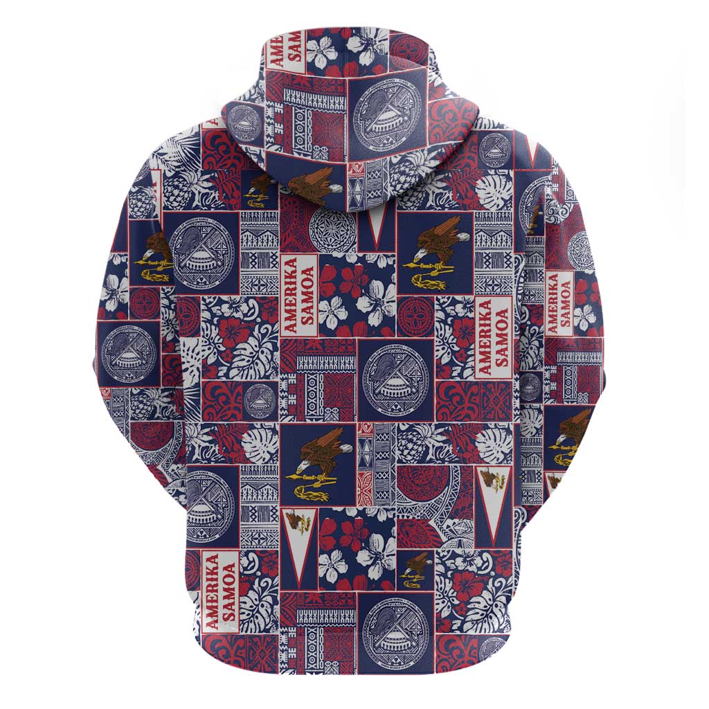 Manuia le Kerisimasi American Samoa Zip Hoodie Pacific Patchwork Xmas Vibes LT9 - Polynesian Pride