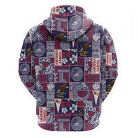 Manuia le Kerisimasi American Samoa Zip Hoodie Pacific Patchwork Xmas Vibes LT9 - Polynesian Pride