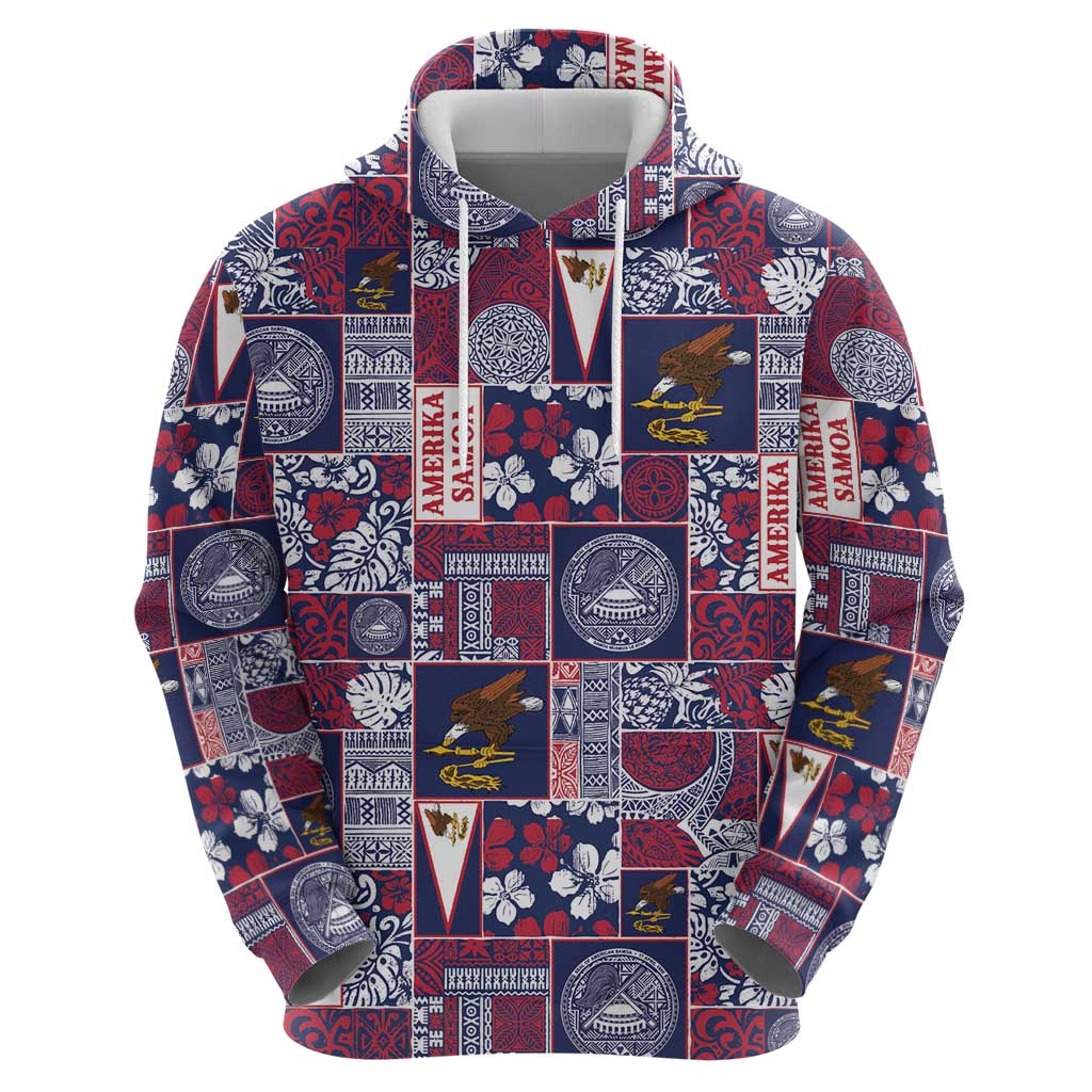 Manuia le Kerisimasi American Samoa Zip Hoodie Pacific Patchwork Xmas Vibes LT9 - Polynesian Pride