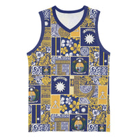 Ekamawir omo Nauru Basketball Jersey Pacific Patchwork Xmas Vibes - Polynesian Pride