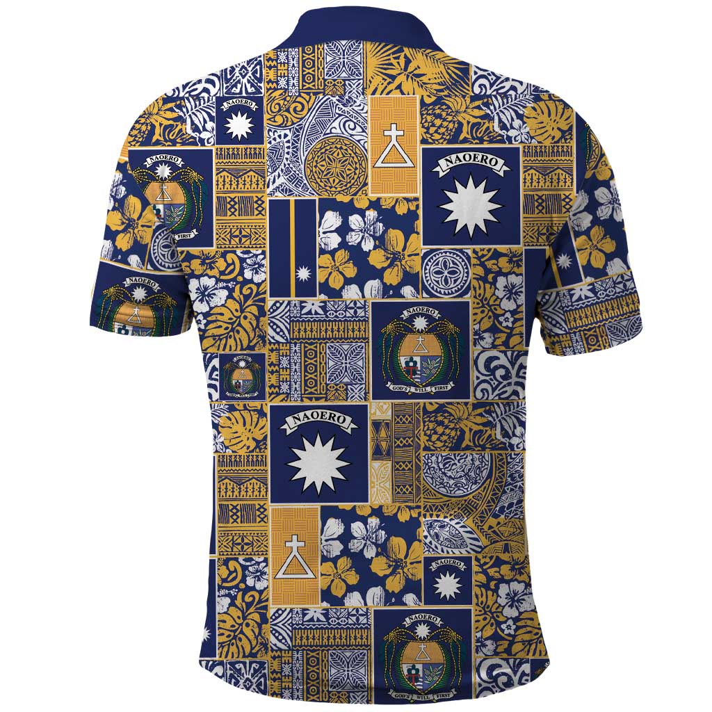 Ekamawir omo Nauru Polo Shirt Pacific Patchwork Xmas Vibes - Polynesian Pride