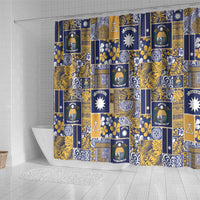 Ekamawir omo Nauru Shower Curtain Pacific Patchwork Xmas Vibes - Polynesian Pride