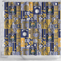 Ekamawir omo Nauru Shower Curtain Pacific Patchwork Xmas Vibes - Polynesian Pride