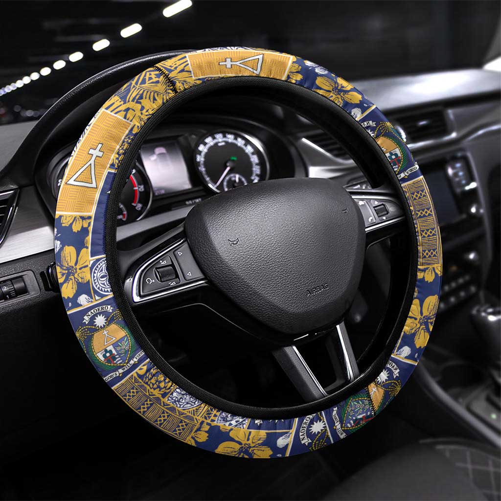 Ekamawir omo Nauru Steering Wheel Cover Pacific Patchwork Xmas Vibes - Polynesian Pride