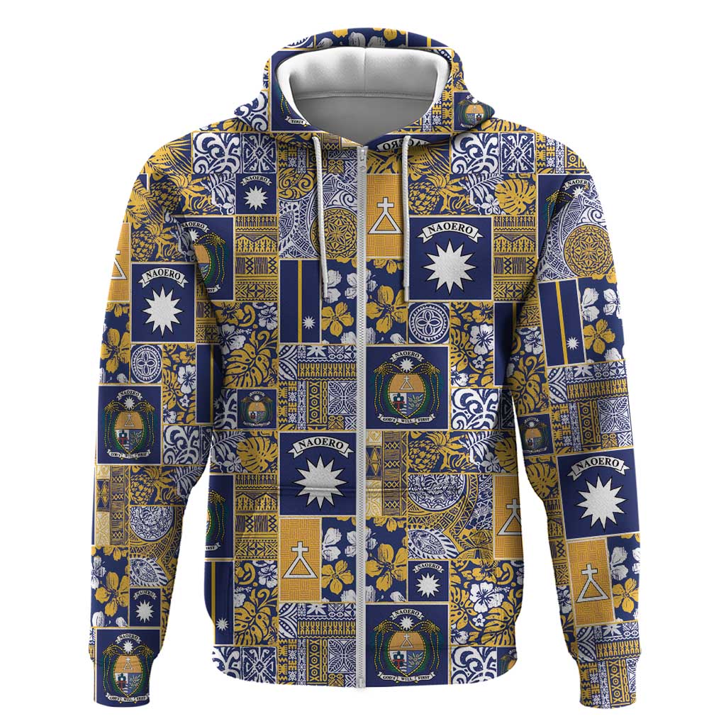 Ekamawir omo Nauru Zip Hoodie Pacific Patchwork Xmas Vibes - Polynesian Pride