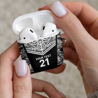 New Zealand Black Fern Custom AirPods Case Maori Tukutuku Black-white Motif - Polynesian Pride