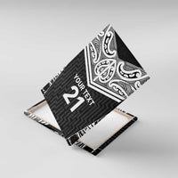 New Zealand Black Fern Custom Canvas Wall Art Maori Tukutuku Black-white Motif